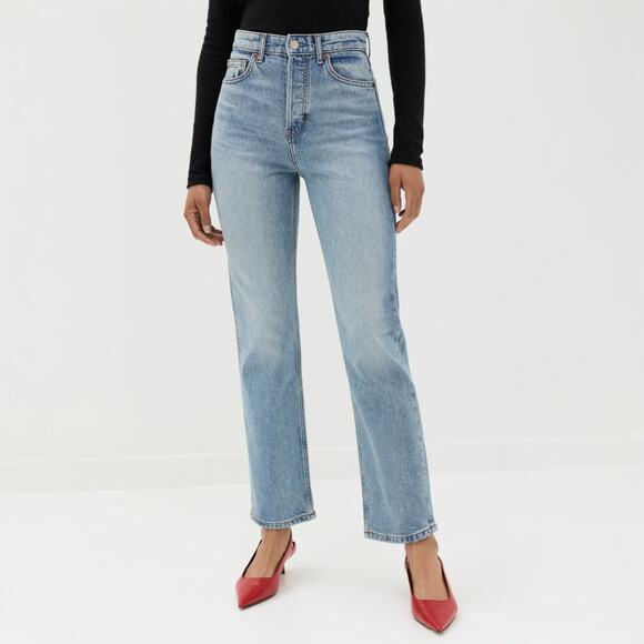 Reformation Denim - Reformation Cynthia High Rise Straight Jeans Size 26